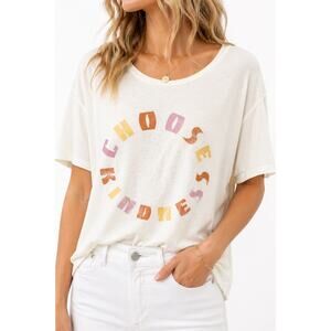 GRAYSON SOCIAL Choose Kindness Graphic Tee Plus Size White Boho Casual | 4X